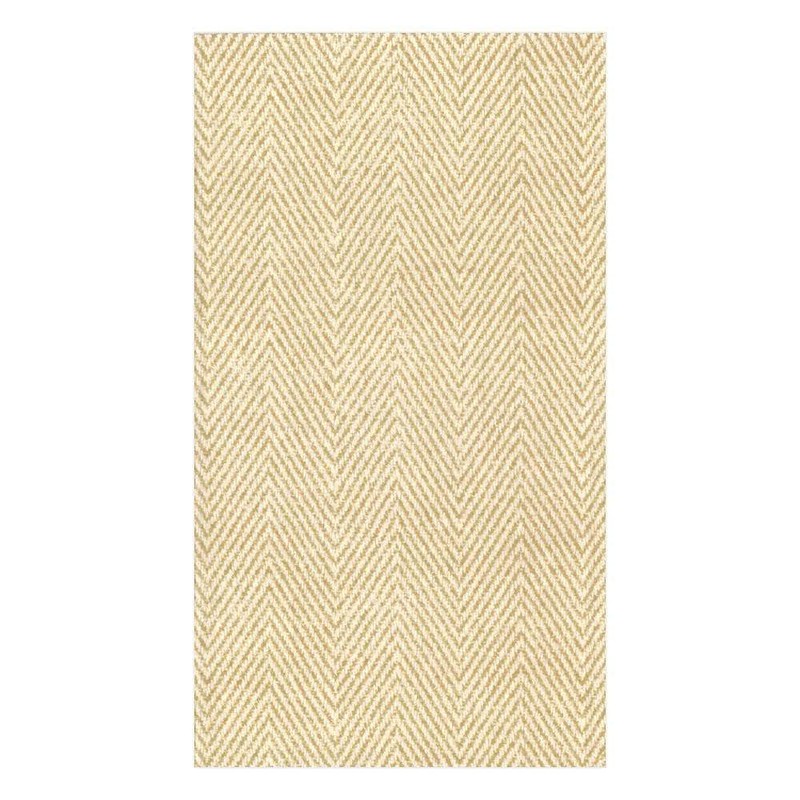 Caspari Paper Guest Towels Jute Linen, 12 Per Box,Tan,Guest Towel,9760GG