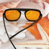 CZDLDNXS Retro Square Aviator Sunglasses for Women Men Trendy Orange