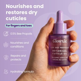 Glowxie Cutile Oil for Women - Formulated with Bee Propolis to Repair and Protect - Hydrating Cuticle Oil for Nails, Nail Repair & Growth - Sweet Almond & Jojoba Nail Treatment Oil