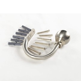 Deco Window Sleek and Functional Satin Silver Round 2 Piece Curtain Holdbacks for Effortless Window Treatments