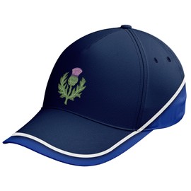 Purple Print House Embroidered Scottish Thistle Cap Retro Scotland Rugby Supporters Hat, One Size, Navy