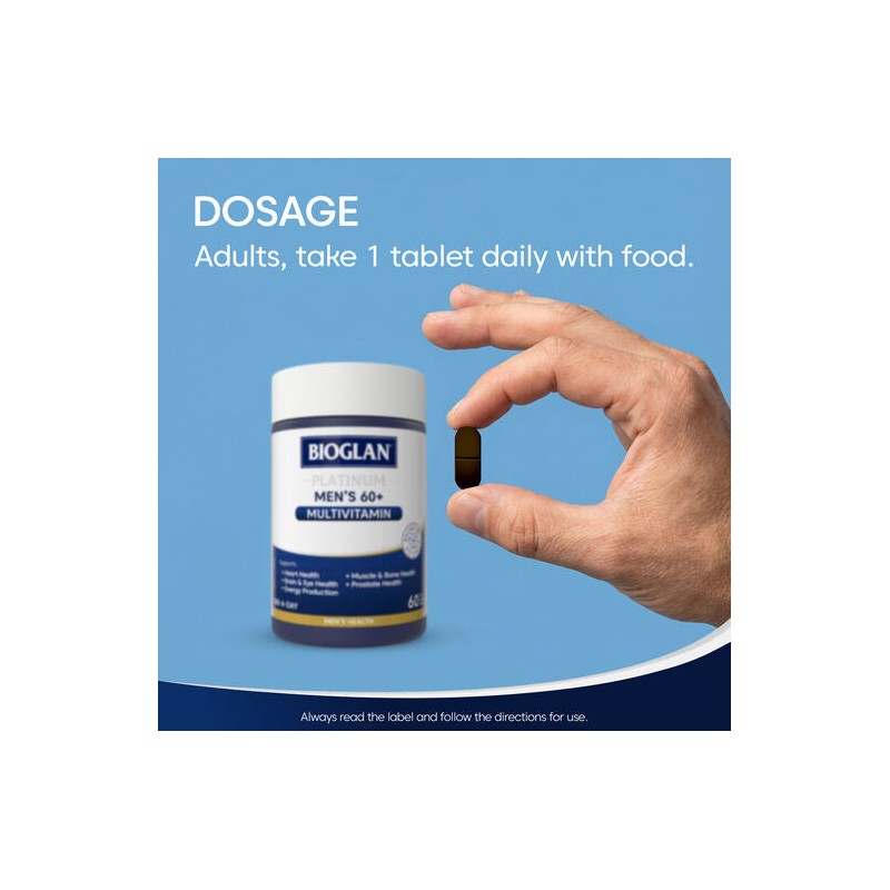 Bioglan Platinum Mens 60+ Multi 60 Tablets
