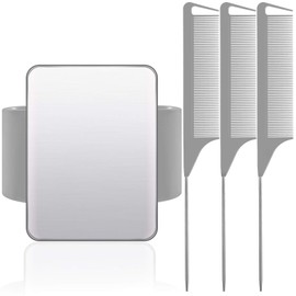 Magnetic Wrist Sewing Pincushion Wrist Magnetic Pin Holder Wristband Pin Cushion Holder with 3 Pieces Stainless Steel Pintail Comb Rat Tail Comb for Hair Clips Sewing, Daily Hand Sewing (Gray)