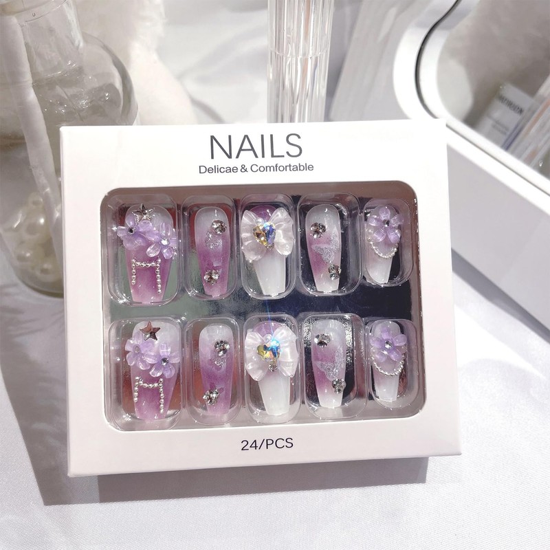 XUZOO Nail Tips, False Nails, Cute, Stylish, Popular, Simple, Bridal