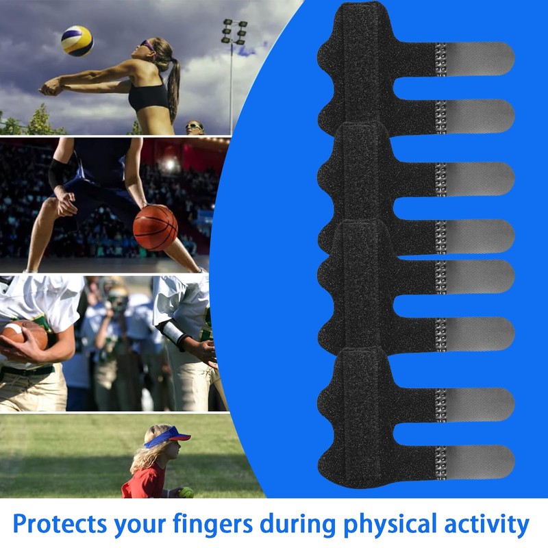 Zvorgath 4 Pack Adjustable Finger Splints, Finger Support Brace &