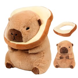 Capybara Plush, 2 Pcs Capybara Plush, Cuddly Toy with Toast Pillow, Includes 1 Capybara and 1 Toast Toy, Soft Plushies for Boys and Girls, Perfect Valentine’s Day and Birthday Gift