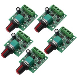 Heevhas DC PWM Motor Speed Controller DC 1.8V 3V 5V 6V 12V 2A 1803BK Adjustable Speed Controller Low Voltage Control Module Controller with Button Pack of 5