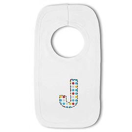 Blue Dotty Alphabet Letter J - Baby Pullover Bib