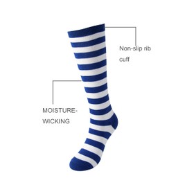 Cerebro - Calcetines altos hasta la rodilla para niños y niñas, calcetines deportivos de algodón para pantorrilla, calcetines, 3pairs Blue Black Light Blue, 4-6 Años