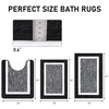 Pauwer Bathroom Rug Sets 3-Piece Shower Rugs with U-Shaped Contour