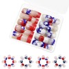 48Pcs 4th of July Press on Nails, Short Square Fake
