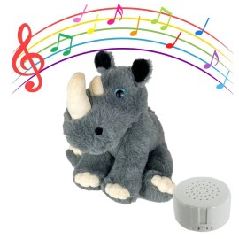 Plush Toy Wonderland 8 Inch Riley the Rhino Stuffed Toy with Recorder - Plush Animal Gift