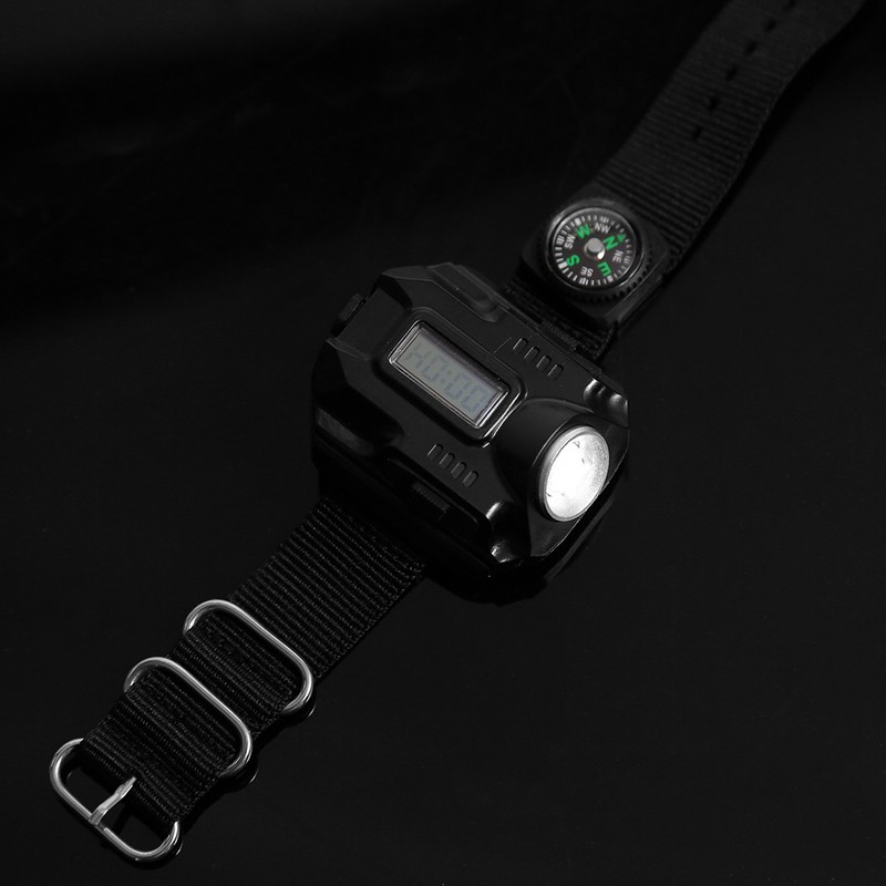 Portable LED Wrist Watch Flashlight Torch Light USB Rechargeable Flashlight
