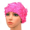 Medifier Swim cap Multi-layer Floral Petals Retro Style Bathing Caps