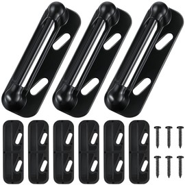 Enhon 3 Pack Screen Door Spring Strike Plate, Spring Loaded Screen and Storm Door Hardware Kit, Aluminum Painted, Applied for Most Rigid Interior Latch Systems(Black)