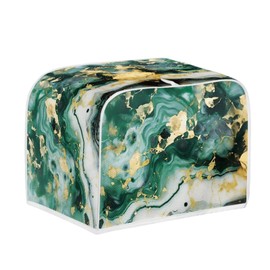 JEOCODY Marble Toaster Oven Covers for Kitchen Polyester Fabric Quilted Toaster Appliance Dust-proof Cover for Small Appliance Dust Cover and Fingerprint Protection