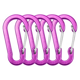 HUIOP mosquetón, Paquete de 5 Clips de mosquetón Mini Llavero de aleación de Aluminio Clip de mosquetón Anillos en D para Acampar Senderismo Pesca Mochilero,mosquetón