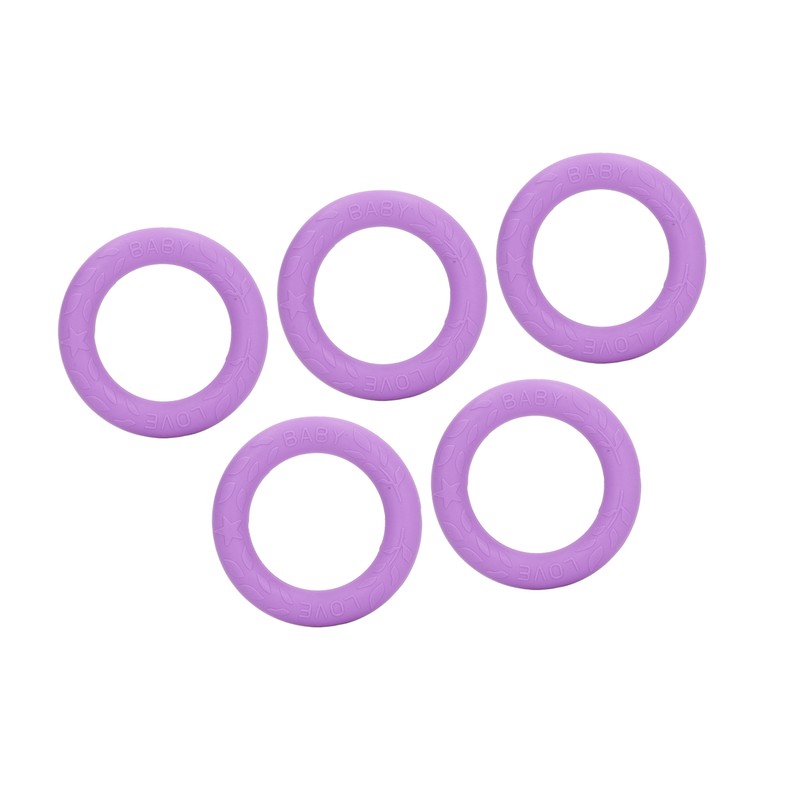 5pcs Baby Soft Silicone Teething Ring Toy Infant Safe Elastic
