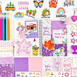 GRACELOOK 2-Pack DIY Journal Kit Gifts for Girls Ages 8 9 10 11 12 13 14 Year Old Cool Birthday Gifts Ideas for Girls Easter Art & Crafts for Kid Teen Girls Trendy Stuff Scrapbook & Diary Set