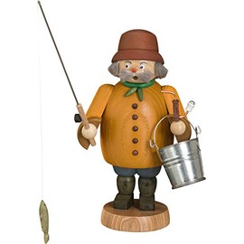 Seiffener Volkskunst German incense smoker Forest worker, height 19 cm / 8 inch, original Erzgebirge by SV 12661