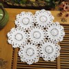 kilofly Crochet Cotton Lace Table Placemats Doilies Pack, 4pc, White,