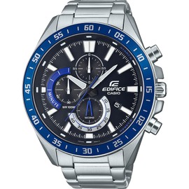 Casio Men's Chronograph Quartz Watch Edifice, silver/blue, Sports