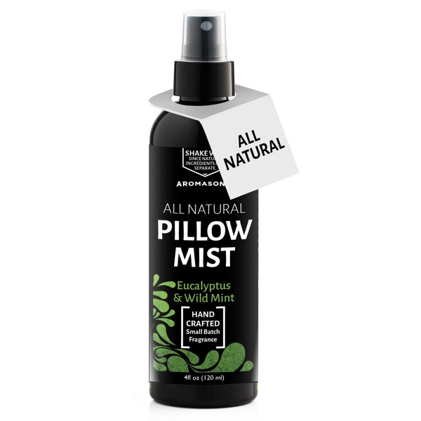 Aromasong Eucalyptus & Wild Mint Pillow Spray - All Natural Calming Linen & Bedtime Mist for Deep Sleep - Aromatherapy Essential Oils for Sleeping