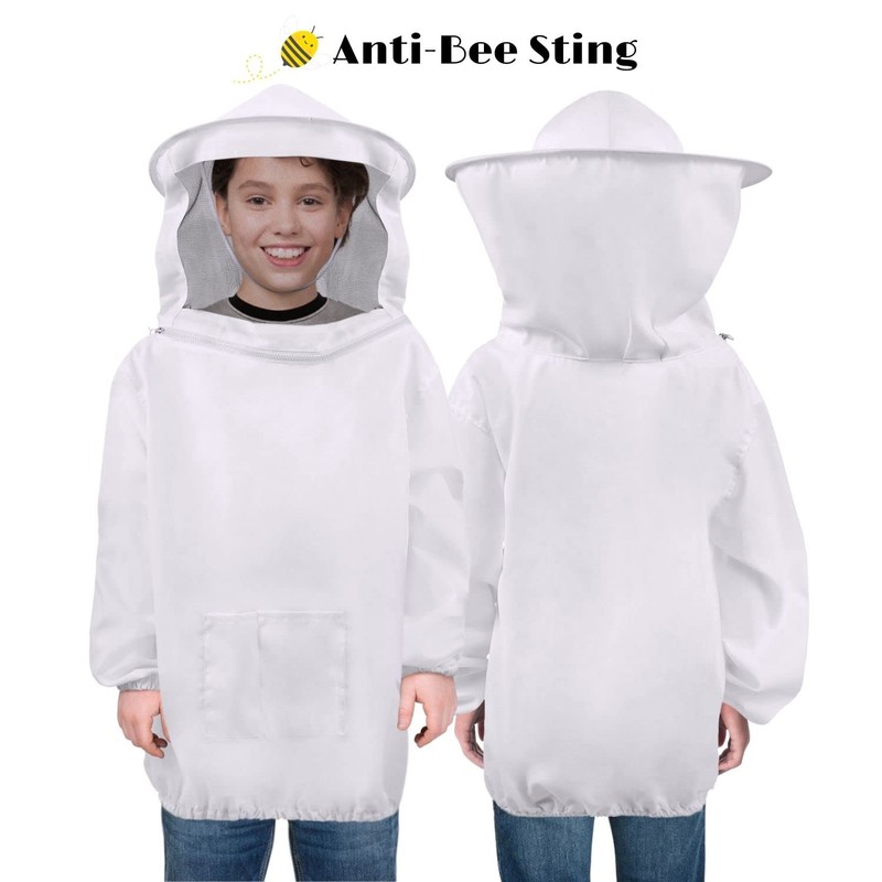 Flexzion Beekeeping Jacket - White Bee Keeper Suit for Men