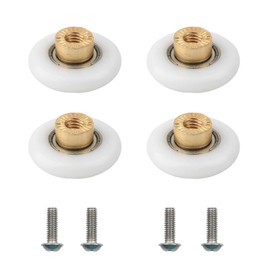 UFURMATE Shower Door Roller, 4 Pieces Copper Bathroom Glass Door Rollers, Single Shower Door Rails, Sliding Guides for Bathroom, DIY Spare Parts (Diameter 19.6mm)