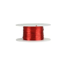 TEMCo 27 AWG Copper Magnet Wire - 4 oz 393 ft 155°C Magnetic Coil Red