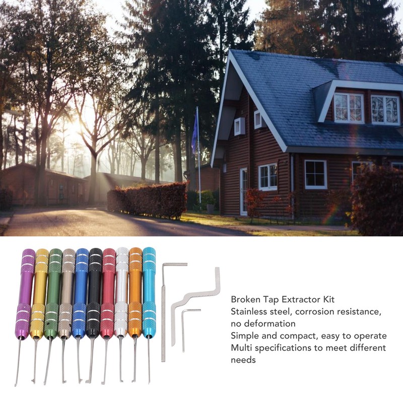 10PCS Tap Extractors with 3 Auxiliary Wrench Stainless Steel Stripped