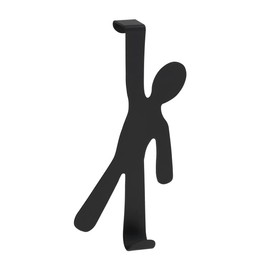 WENKO Boy Door-Mounted Hook, Steel, Black, 2.5 x 8 x 15 cm