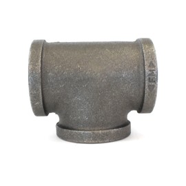 CMI Inc 2 Inch Black Tee 4 Pack,For DIY Pipe Furniture,Decorative Home Décor,T connector Plumbing,and Threaded Pipe Nipples Malleable Iron Pipe Fittings (2 inch)