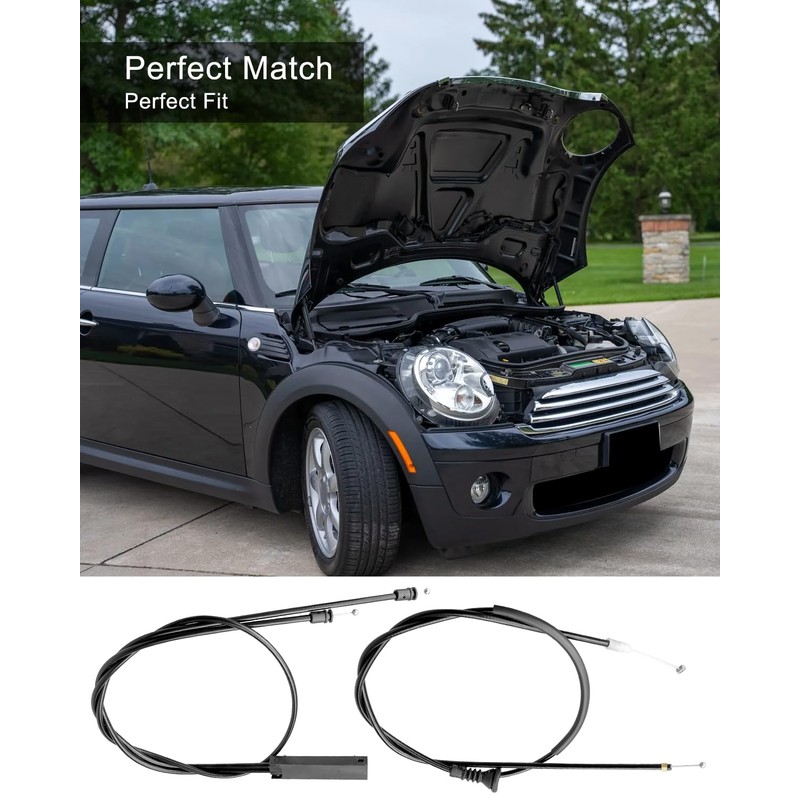 2Pcs Hood Latch Release Cable Fit for Mini Cooper 2007