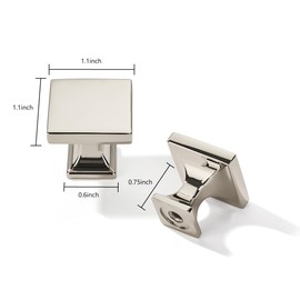 khtumeware Polished Nickel Cabinet Knobs 10 Pack Drawer Pulls Square Knobs for Cabinets and Drawers Cabinet Hardware Kitchen Cabinet Knobs