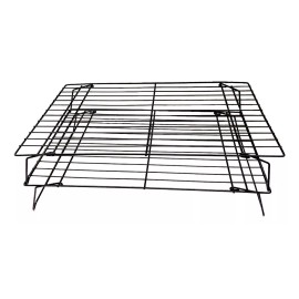 Aleissi Rejilla Enfriadora Doble Acero 40x25x7cm Reposteria Color Negro