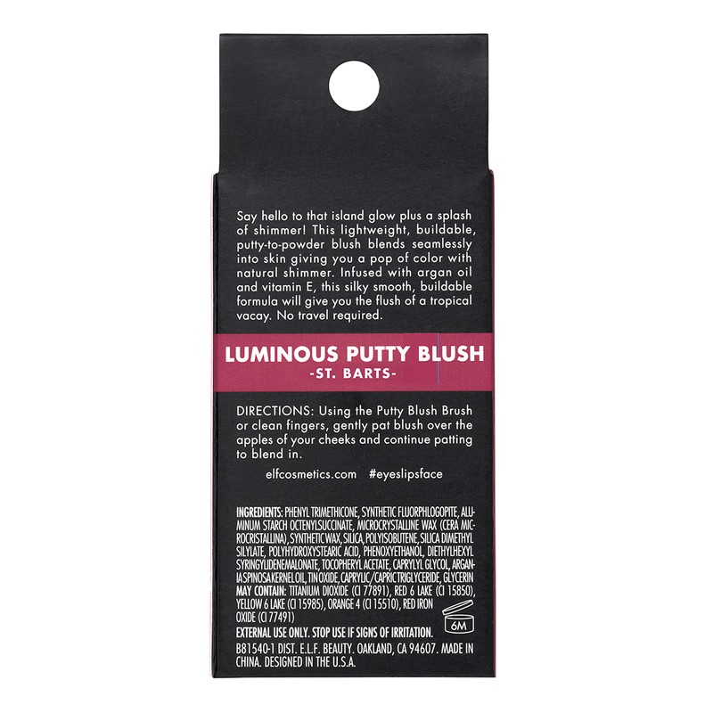 e.l.f. Luminous Putty Blush, Putty-to-Powder, Buildable with Subtle Shimmer, Highly