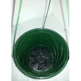 Landmark Plastics 10" GREEN HANGING BASKETS {Set of 10} Plastic CONTEMPO SWIRL flower pots
