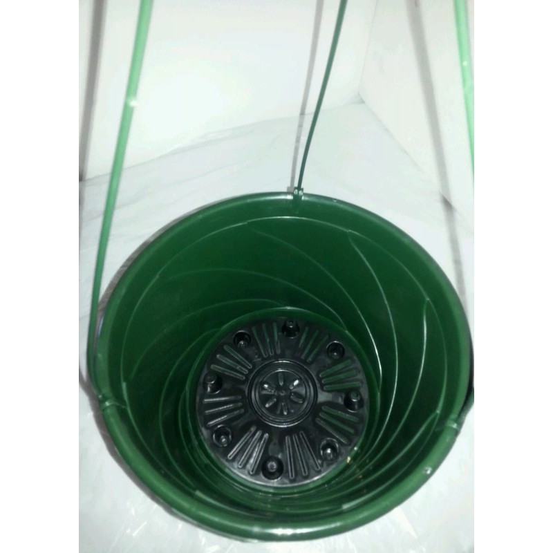 Landmark Plastics 10" GREEN HANGING BASKETS {Set of 10} Plastic