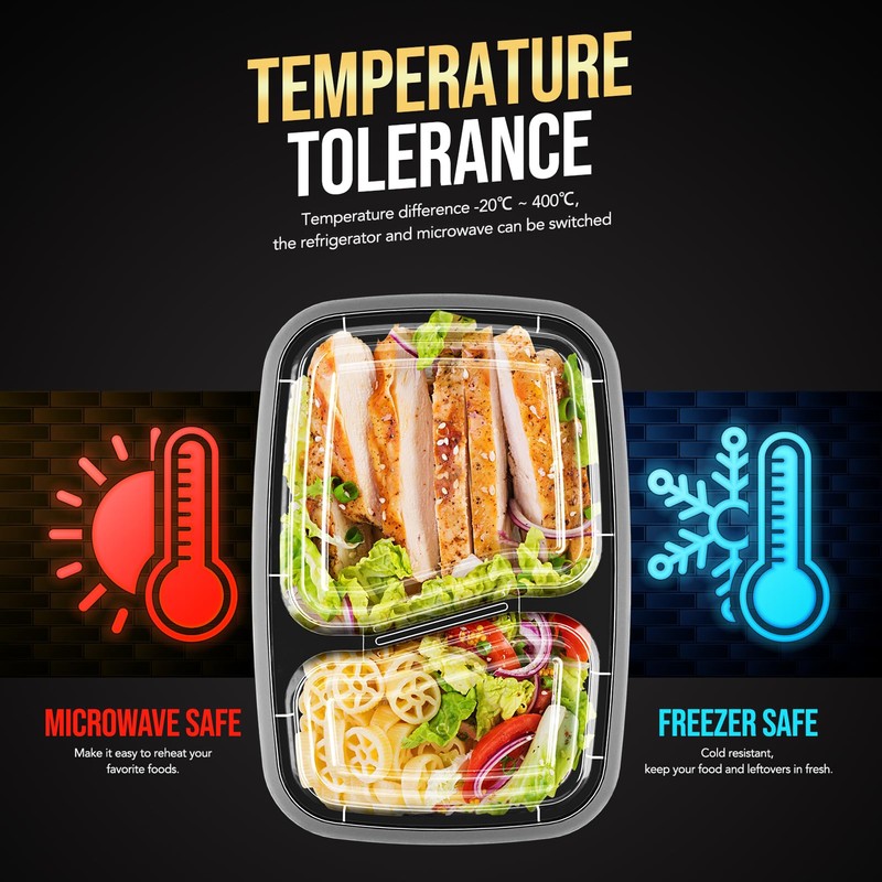 Glotoch 10 Pack 32OZ Meal Prep Containers Reusable Microwave Safe,Extra
