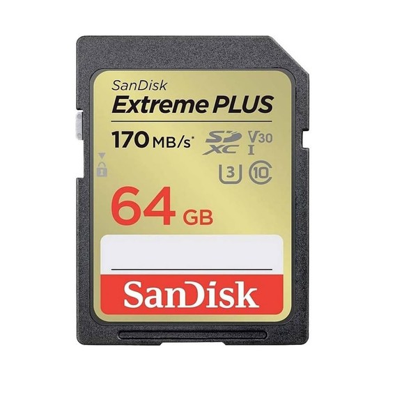 SANDISK - CARDS Extreme Plus 64GB 170MB/s 80MB/s UHS-I Class