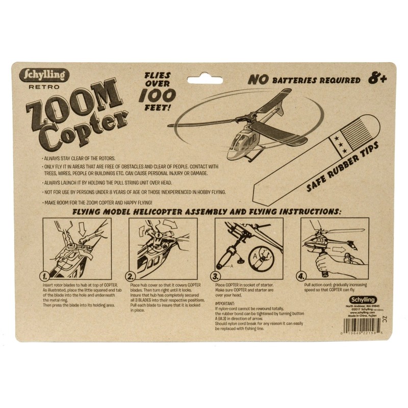 Schylling Retro Zoom Copter [Flies over 100 Feet!]