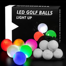 Glow in the Dark Golf Balls - 7 Bright Colors for Night Golf Games and Outdoor Fun - Color: Upgraded 6 Pack- Timer Resettable
