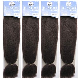 BNG TOP MADE JUMBO BRAID FOR EZ BRAIDING SOFT SYNTHETIC HAIR BOX BRAIDS 4 PACK (Dark Auburn (33))