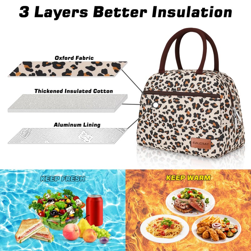 BALORAY Lunch Bag for Women Men Cute Reusable Insulated Lunch
