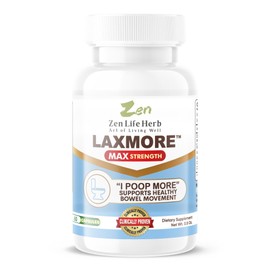 ZEN LIFE HERB LAXMORE I Poop More Max Strength 100% Natural Plant-Based Supplement (60 Capsules)