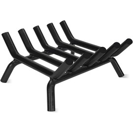 G GOOD GAIN Fireplace Log Grate - 17 inch Firewood Burning Holder Heavy Duty | Fire Log Burning Wrought Iron Rack | Fire Pit Tray for Indoor Chimney Hearth & Outdoor Camping