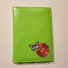 RUSS BERRIE Passport Book Wallet Embroidered Flower/ Butterfly Travel Vacation