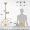 4 Light Gold Chandelier, Industrial Ceiling Light Lantern Light Fixtures