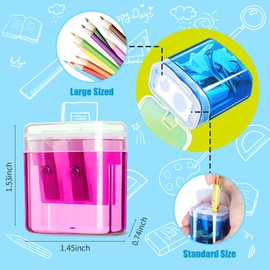 OCHIDO 60 Pack Pencil Sharpeners Bulk,School Supplies Double Hole Sharpener for Kids,Small Pencil Sharpener Manual for School Office Art Room,Pencil Sharpener for Colored Pencils